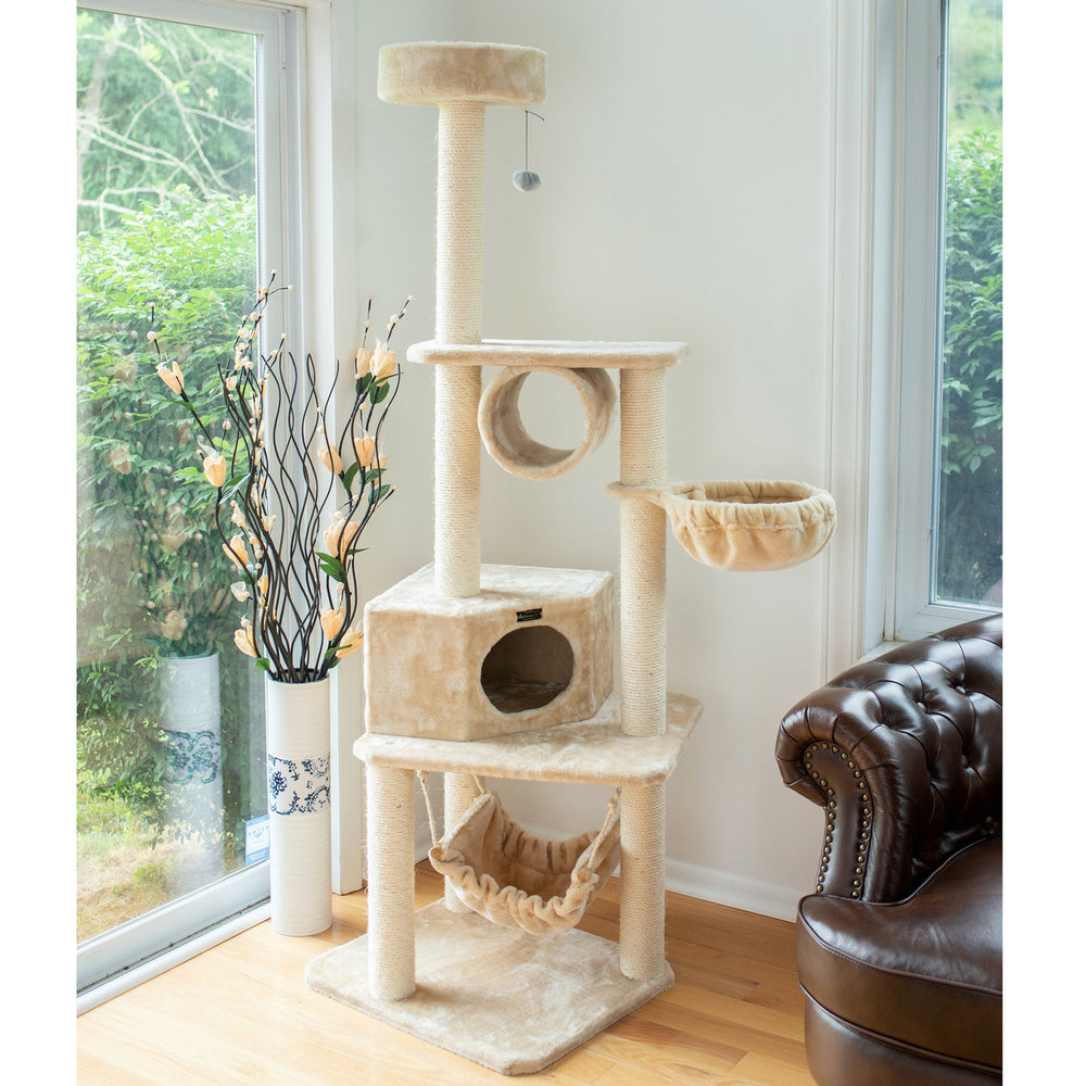 Armarkat 72" Real Wood Cat Tower with Lounge Basket - - Cat Tree by Armarkat