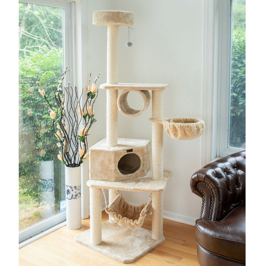 Armarkat 72" Real Wood Cat Tower with Lounge Basket - - Cat Tree by Armarkat