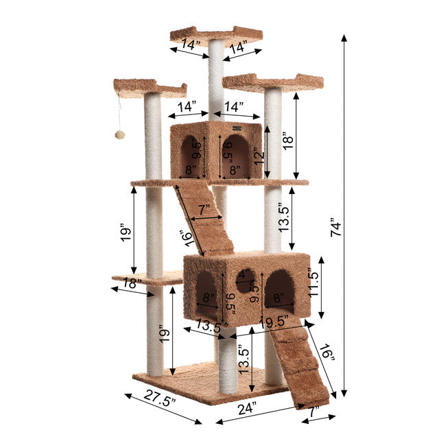 Armarkat 74" Multi-Level Real Wood Cat Tree - - Cat Tree by Armarkat