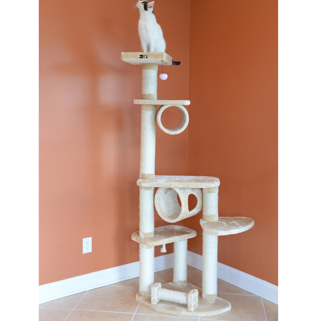 Armarkat 74" Press Wood Cat Tree with Cured Sisal Scratching Posts - - Cat Tree by Armarkat