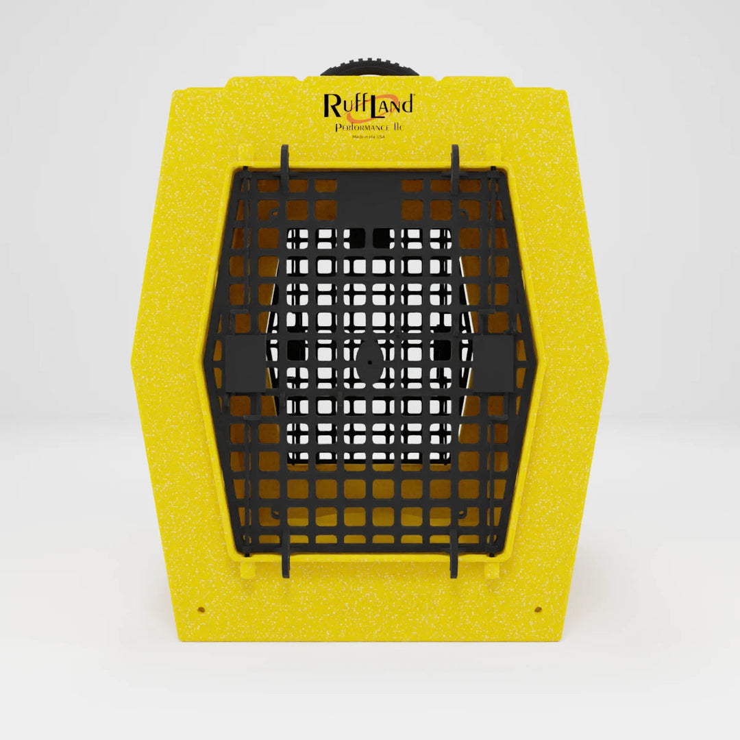 RuffLand Large Kennel - Sunflower Yellow Double Door (Front Back) - Dog crates by Ruff Land Performance Kennels