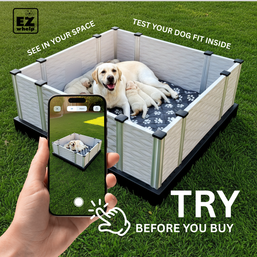 EZclassic Whelping Box w/Rails - - Whelping Box by EZwhelp