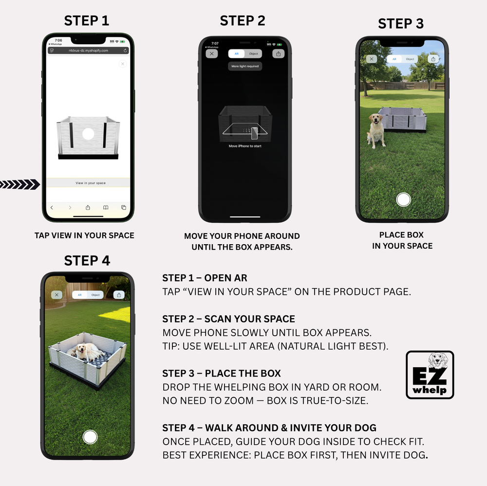 EZclassic Whelping Box w/Rails - - Whelping Box by EZwhelp