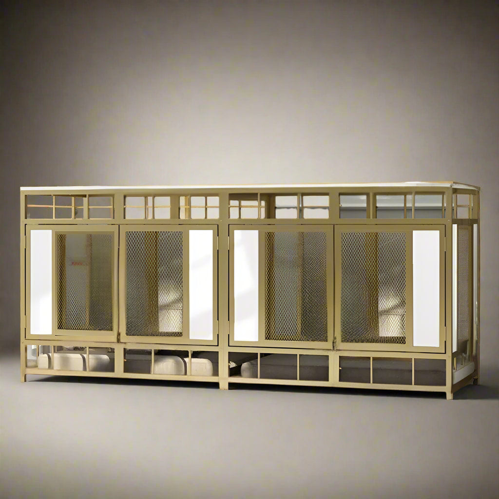 OnePaw ASTRAEA Double Dog Crate - White - Furniture Crate by OnePaw Dog Company