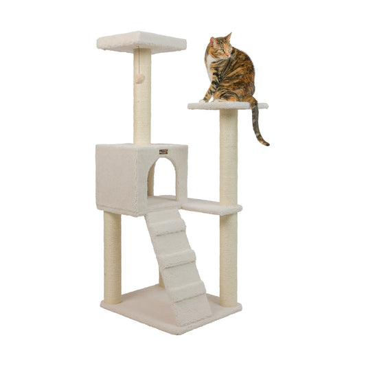 Armarkat Fleece Covered 53" Cat Tree - Ivory - - Cat Tree by Armarkat