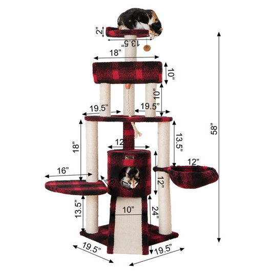 Armarkat 4-Level 58" Cat Tree - - Cat Tree by Armarkat