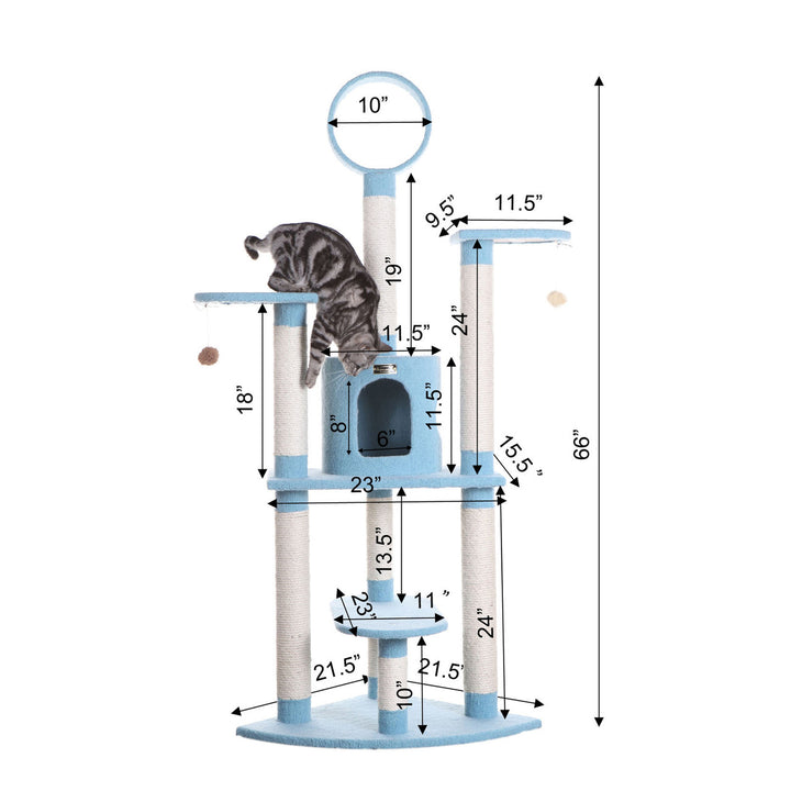 Armarkat 65" Classic Cat Tree - Sky Blue - - Cat Tree by Armarkat