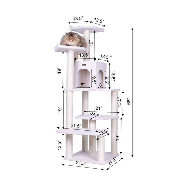 Armarkat 68" 6-Level Classic Cat Tree - Ivory - - Cat Tree by Armarkat