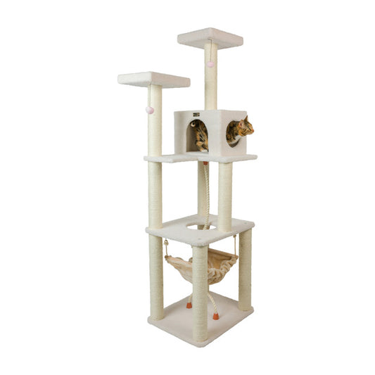 Armarkat 73" 4-Level Classic Cat Tree - Ivory - - Cat Tree by Armarkat