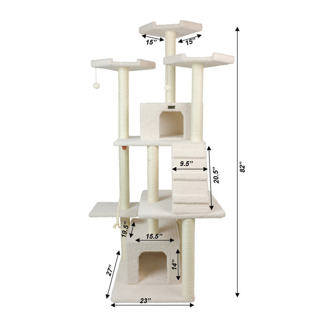 Armarkat 82" Multi-Level Cat Tree with Ramp, Perches, Rope Swing and Condos - - Cat Tree by Armarkat