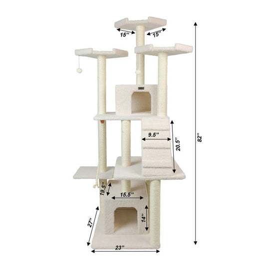 Armarkat 82" Multi-Level Cat Tree with Ramp, Perches, Rope Swing and Condos - - Cat Tree by Armarkat