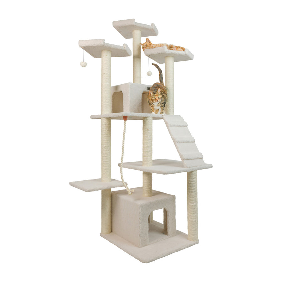 Armarkat 82" Multi-Level Cat Tree with Ramp, Perches, Rope Swing and Condos - - Cat Tree by Armarkat