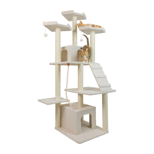 Armarkat 82" Multi-Level Cat Tree with Ramp, Perches, Rope Swing and Condos - - Cat Tree by Armarkat