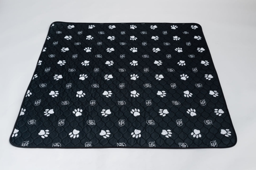 Black & White Slip Resistant Paw Print Pad/Mat, 2 Pack - 50" x 80" matches EZclassic 48x76 Box - Pad by EZwhelp
