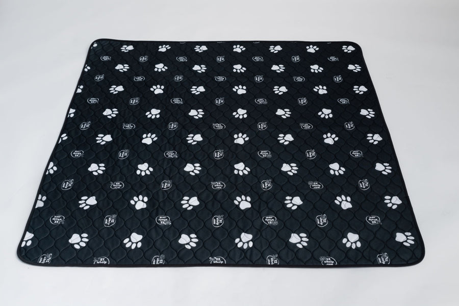 Black & White Slip Resistant Paw Print Pad/Mat, 2 Pack - 50" x 80" matches EZclassic 48x76 Box - Pad by EZwhelp