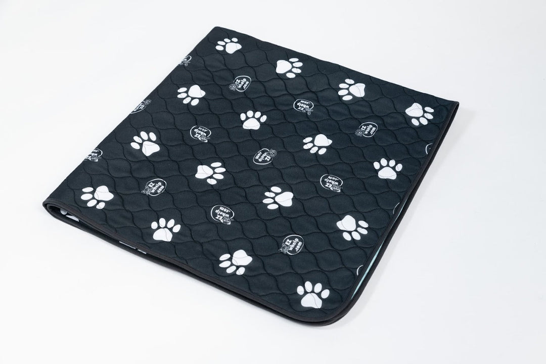 Black & White Slip Resistant Paw Print Pad/Mat, 2 Pack - - Pad by EZwhelp