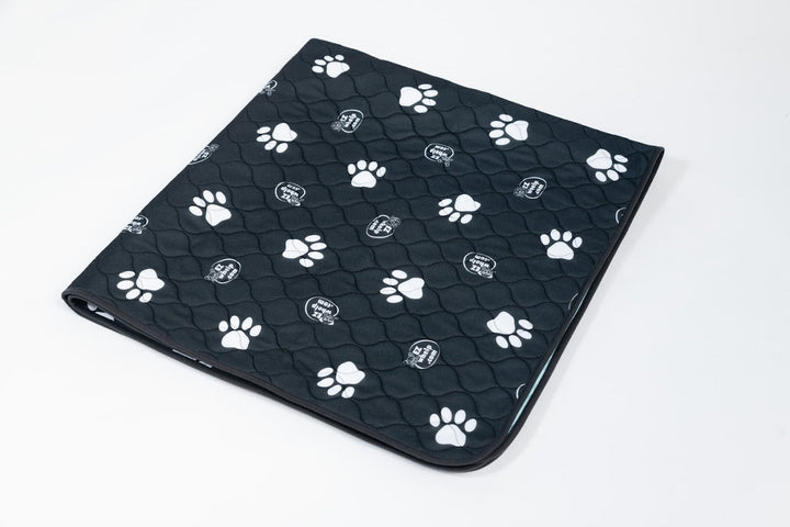 Black & White Slip Resistant Paw Print Pad/Mat, 2 Pack - - Pad by EZwhelp
