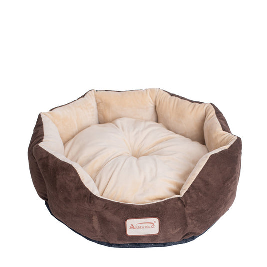 Armarkat Cozy Pet Bed for Cats and Extra Small Dogs - Mocha/Beige - - Cat Beds by Armarkat