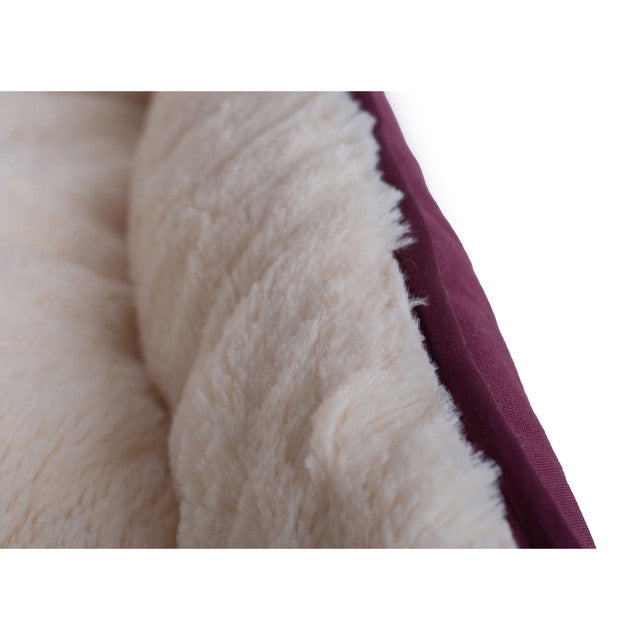 Armarkat 2-in-1 Cat Bed and Fleece Mat - Burgundy/Ivory - - Cat Beds by Armarkat