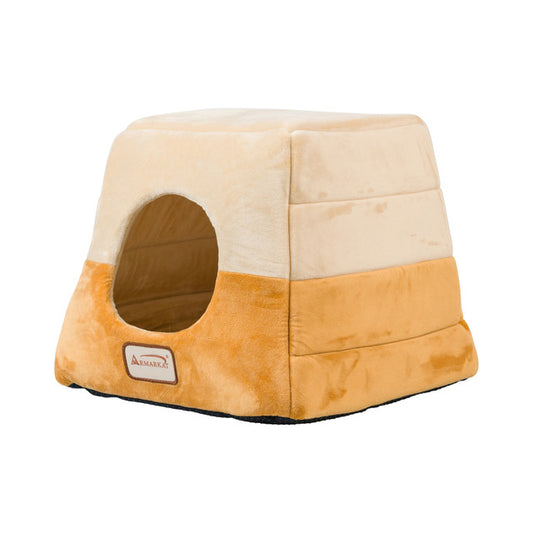 Armarkat 2-in-1 Cat Cave and Bed - Brown/Beige - - Cat Beds by Armarkat