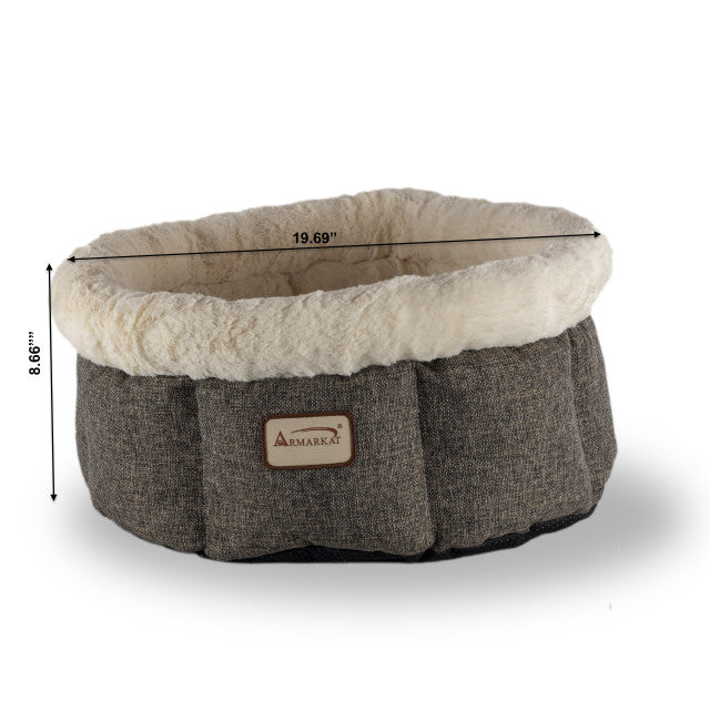 Armarkat Cozy Cat Bed - Beige/Gray - - Cat Beds by Armarkat