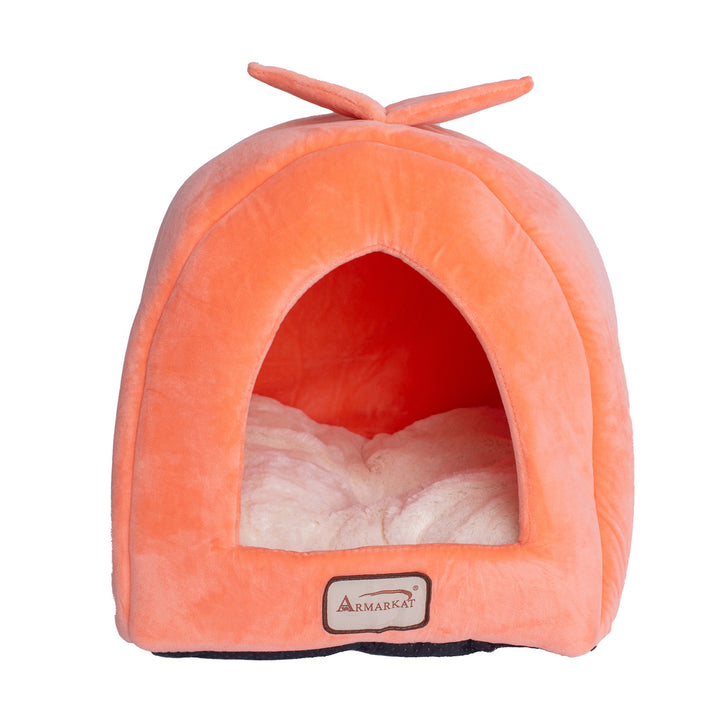 Armarkat Cat Cave - Orange/Ivory - - Cat Beds by Armarkat