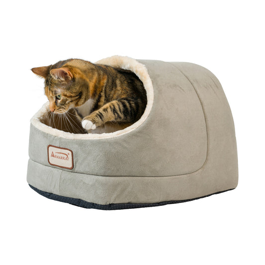 Armarkat Faux Suede Cat Bed and Cave - Sage Green - Cat Beds by Armarkat