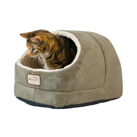 Armarkat Faux Suede Cat Bed and Cave - Laurel Green - Cat Beds by Armarkat