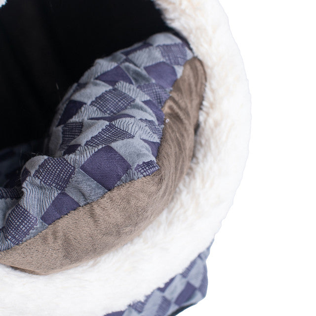 Armarkat Cuddle Cat Cave - Blue Checkered - - Cat Beds by Armarkat