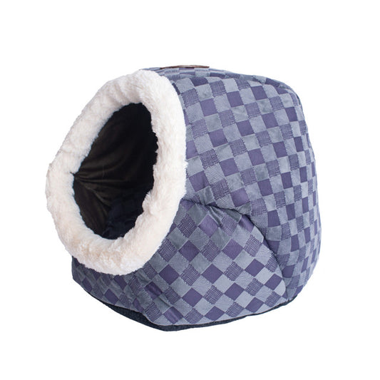 Armarkat Cuddle Cat Cave - Blue Checkered - - Cat Beds by Armarkat