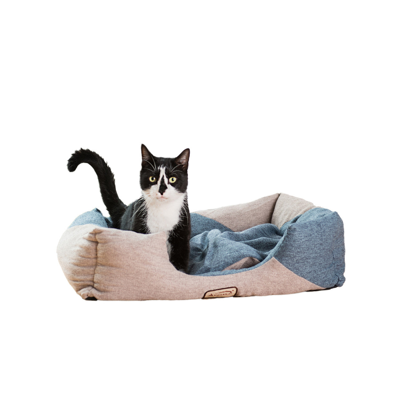 Armarkat Soft Upholstery Cat Bed - Cornflower Blue/Beige - - Cat Beds by Armarkat