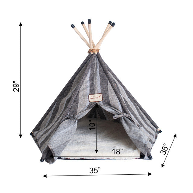 Armarkat Cat Bed Teepee Style - Striped Pattern - - Cat Beds by Armarkat