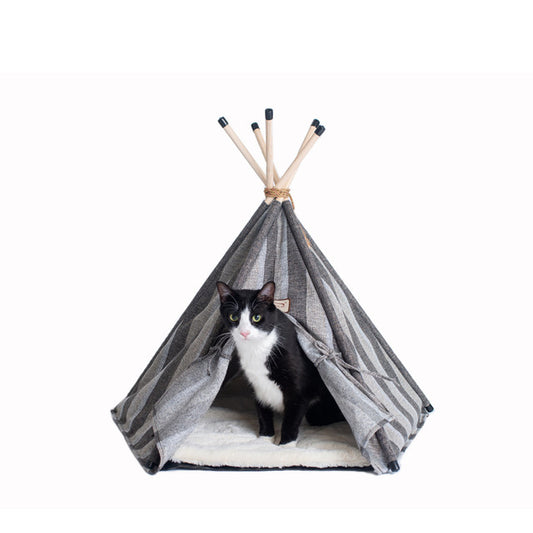 Armarkat Cat Bed Teepee Style - Striped Pattern - - Cat Beds by Armarkat