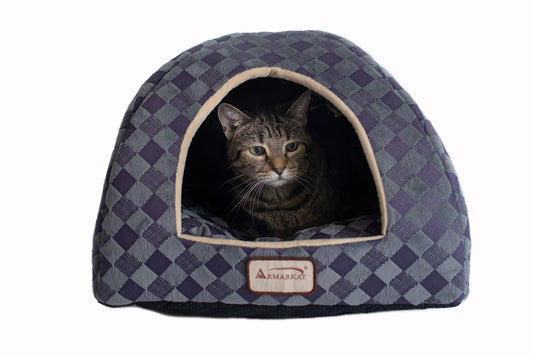 Armarkat Cat Cave/Bed - Checkered Pattern - - Cat Beds by Armarkat