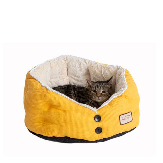 Armarkat Cat Bed - Gold Waffle/White - - Cat Beds by Armarkat