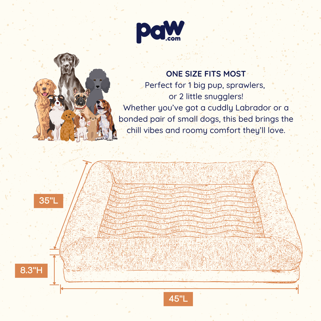 PupChill™ Cooling 4-Bolster Dog Bed - Arctic Sand - - Dog Beds by Paw.com