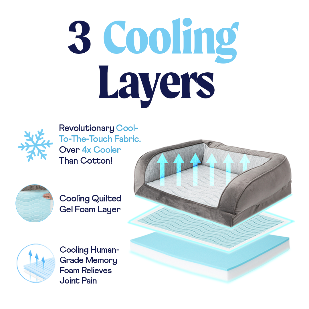 PupChill™ Cooling Bolster Dog Bed - - by Paw.com