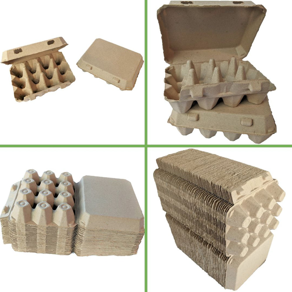 Henlay Vintage Blank Egg Cartons, Classic 3x4 Design, 2 Colors, 25, 65, 75, or 200 Pack - - Egg Cartons by My Pet Chicken