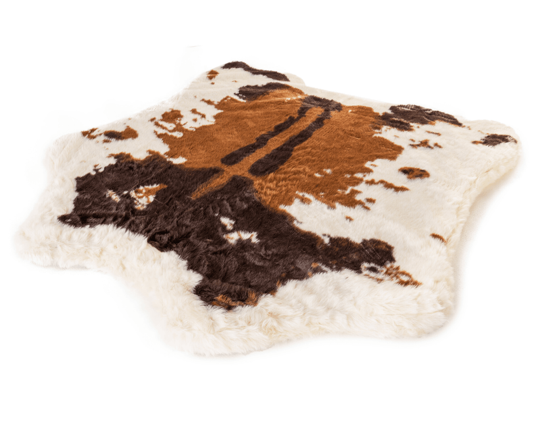 PupRug® Animal Print Memory Foam Dog Bed - Brown Faux Cowhide - - Dog Beds by Paw.com