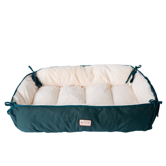 Armarkat Large Dog Bed and Mat - Green/Ivory - - Dog bed by Armarkat