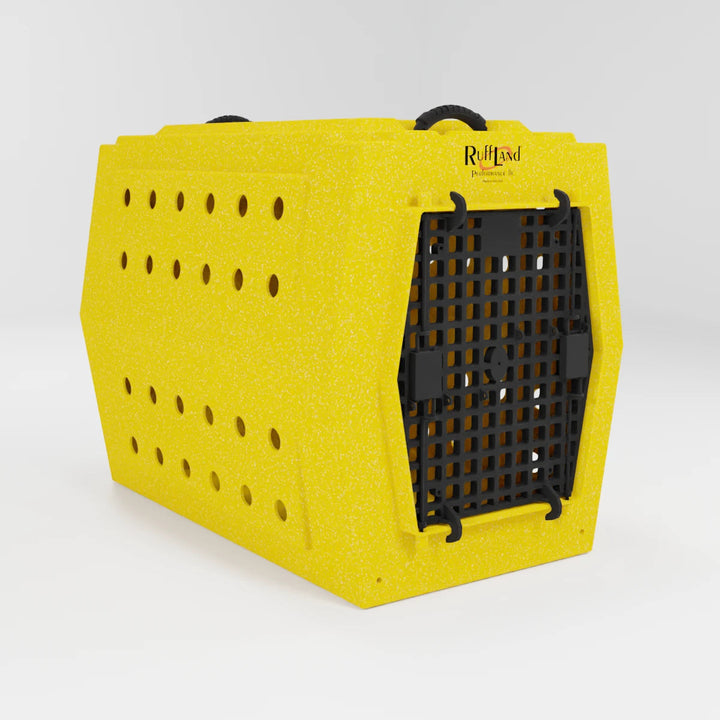 RuffLand Large Kennel - Sunflower Yellow Single Door - Dog crates by Ruff Land Performance Kennels