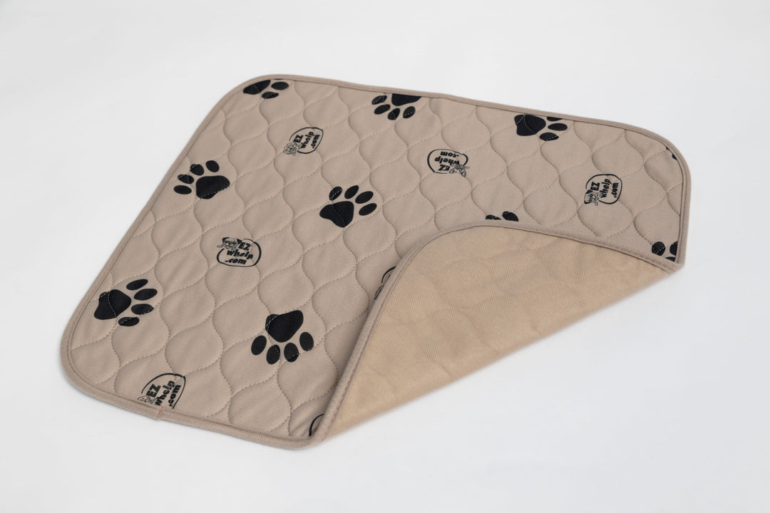Light Brown Paw Print Pad/Mat, 2-Pack - 27.5" x 29.5" - Pad by EZwhelp