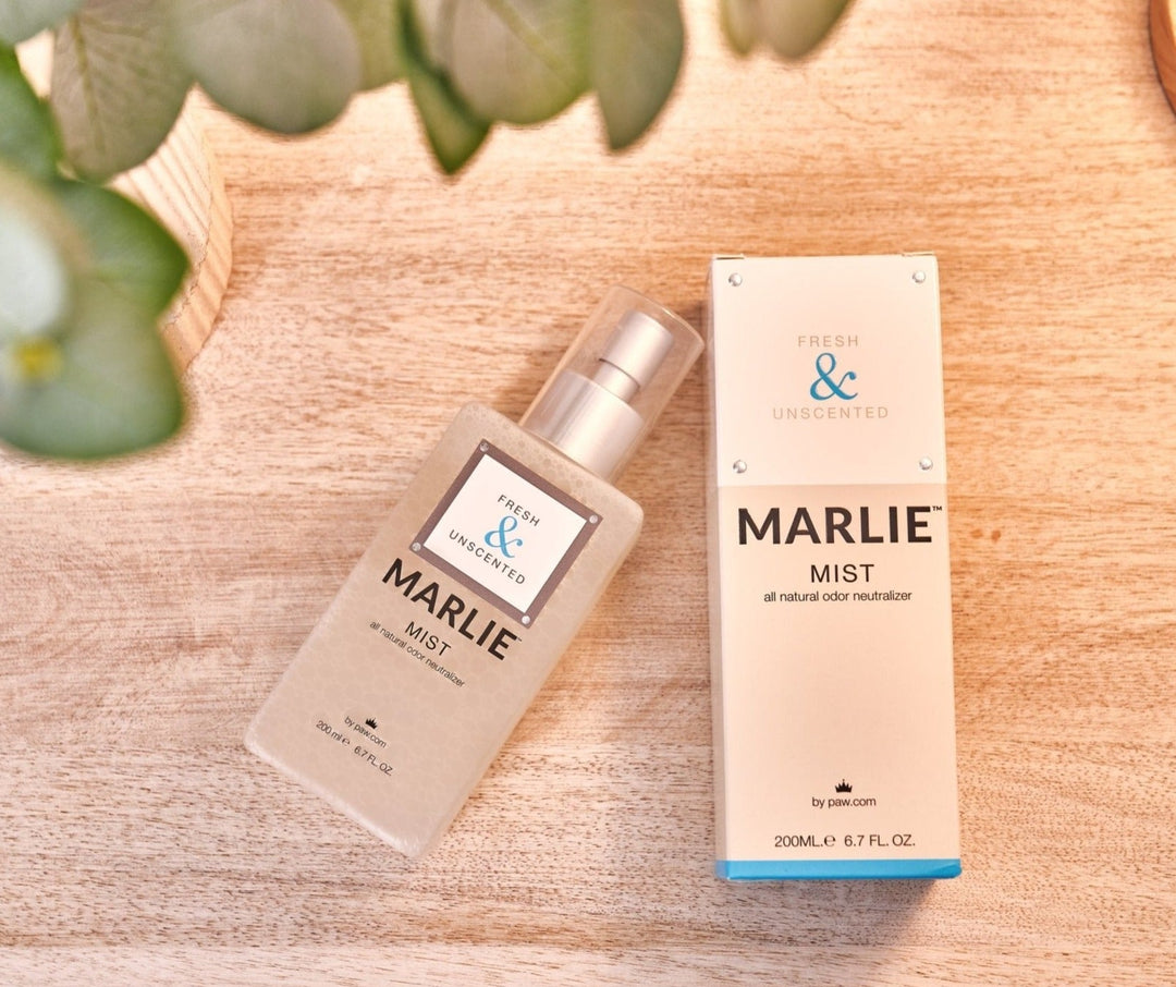 Marlie Mist Pet Odor Eliminator Spray with Essential Oils - Fresh & Unscented - Pet Fragrances & Deodorizing Sprays by Paw.com