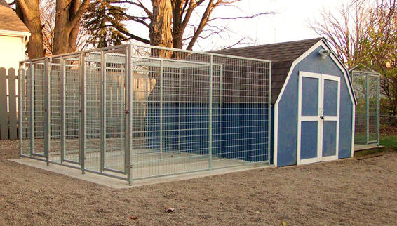 TK Products Complete 4’W x 10’L x 6’H Kennel Run w/ Stainless Steel Hardware - - Dog Kennels & Runs by TK Products