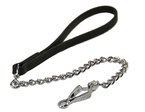 Dean & Tyler Chain Leash with Leather Handle - - Leash by Dean & Tyler