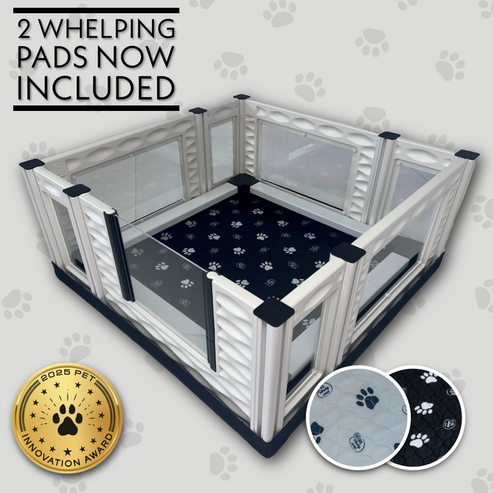 EZclassic Windowed Whelping Box Set w/Rail Assembly - 38"x38"x18" - by EZwhelp