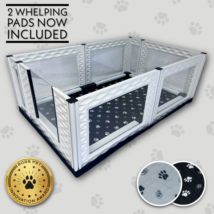 EZclassic TALL Windowed Whelping Box Set w/Rail Assembly - 48"x76"x28" TALL - by EZwhelp