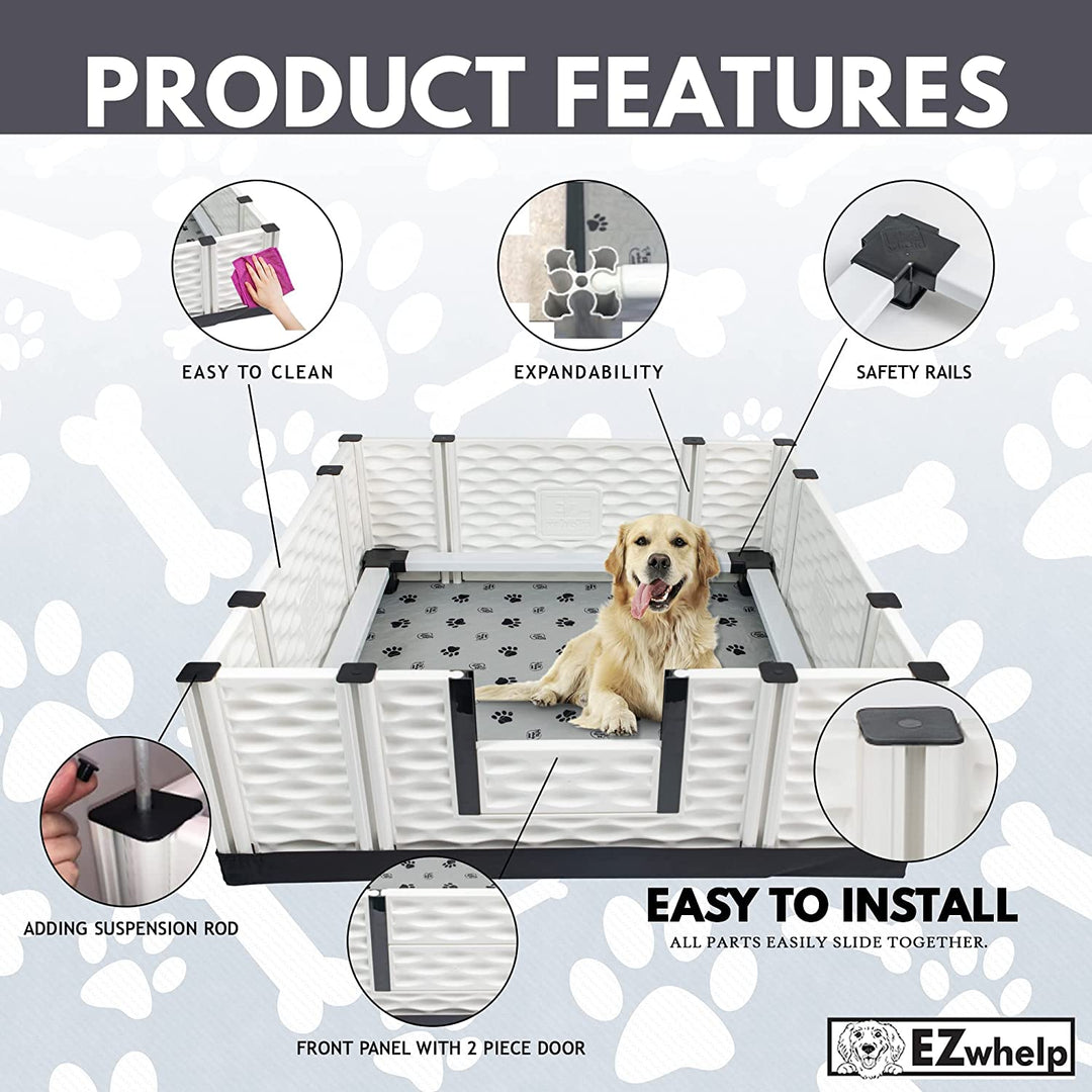 EZclassic Whelping Box w/Rails - - Whelping Box by EZwhelp