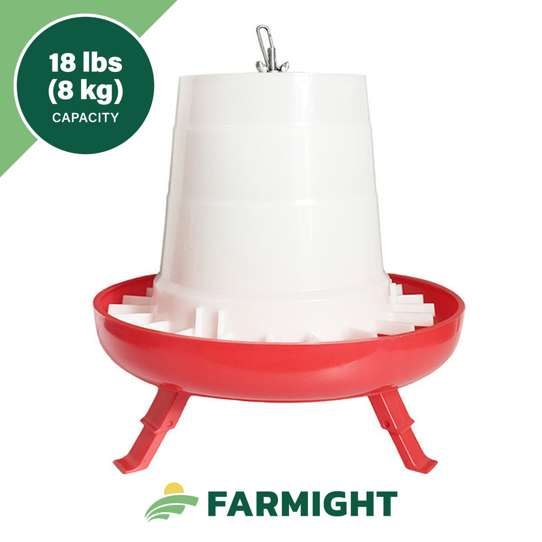 Farmight Open Top Hanging Feeder with Legs, 2 colors, 3 sizes - 18 LB - CHICKEN SUPPLIES by My Pet Chicken