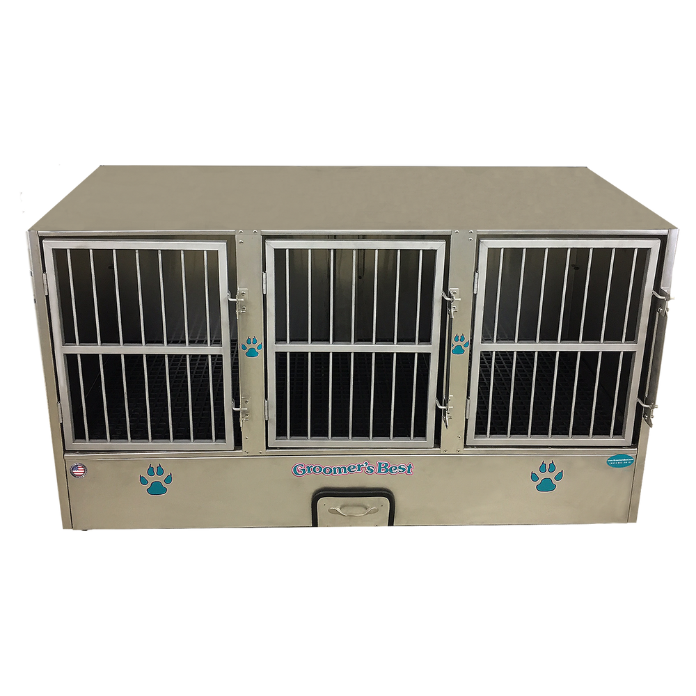 Groomer's Best 3 Unit Cage Bank - - Cage Banks by Groomer's Best
